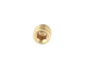 Gold Tone 1 8PT Male Thread Brass Hex Head Pipe Plug Fitting Connector