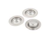 3 Pcs Silver Tone 4.3 Diameter Stainless Steel Basin Filter Sink Drainer Strainer