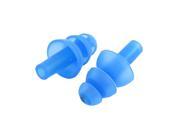 Unique Bargains Soft Silicone Swiming Swim Earplugs Ear Plugs Blue w Storage Box