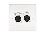 Speaker Dual Push Locking XLR 3 Pin Socket Jack Metal Wall Plate Panel 85x85mm