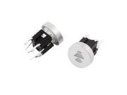 Unique Bargains 2pcs 10x9mm Momentary Blue Light 4Pin Volume Control Tact Round Button Switch