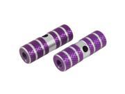 2 Pcs Nonslip Purple Silver Tone Foot Pegs for Bicycle Bikes