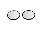 Pair Black 2 Dia Back Adhesive Round Convex Rearview Blind Spot Mirror Unique Bargain