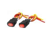 Unique Bargains Motorbike Black Red Push Button 3 Wired Double Flash Light Switch Button 2 Pcs