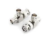 Unique Bargains CCTV BNC 1 Male to 2 Female M F 3 Way RF Coaxial Connector Tee Adapter 2pcs