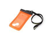 Unique Bargains Orange Black Waterproof Smartphone Bag Pouch Cover w Neck Strap Arm Band