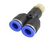Unique Bargains Industry Pneumatic 8mm One Touch 1 4 Male Thread Y Shape Connector