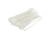 100 Pcs White Cable Fasten Tie 3.5 for Computer Wiring