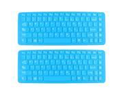Unique Bargains 2pcs Blue Silicone Dustproof Protective Film Keypad Keyboard Skin for Lenovo 14
