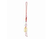Red Cord Striped Shell Pendant Four Beads Decor Lanyard