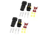 Unique Bargains Cable Connector in 2 Pole Waterproof Electrical Car Motorcycle HID 2 Set