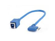 Unique Bargains PC USB 3.0 Type B Female to Micro B Male Right Angle Connector Cable Blue 32cm