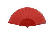 Hot Summer Portable Plastic Fabric Hand Foldable Fan Red for Ladies Men