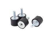 34mm x 20mm M6 Male Female Thread Rubber Anti Vibration Isolator Mount 4Pcs