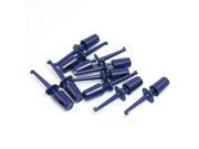 Unique Bargains 10 Pcs Spring Loaded SMD IC Test Hook Clip Blue for Multimeter Lead Cable