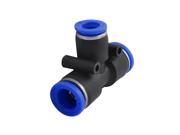 Unique Bargains Air Piping 3 Ways 10mm to 8mm T Shape Quick Joint Push In Fitting Black Blue