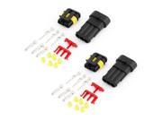 Unique Bargains 2 Set 3 Pin 3 Positions Waterproof Wire Connectors Plugs for Car Auto Stereo