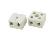 2 Pcs Wire Connector 2 Position Dual Row Ceramic Terminal Block 16A