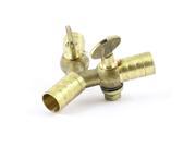0.35 Hose Pipe Connector Y Shape Double Outlet Air Gas Valve Brass Tone