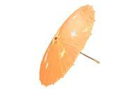 Unique Bargains Bamboo Rib Flower Pattern Nylon Japanese Parasol Orange