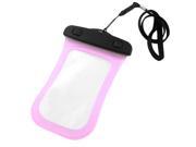 Unique Bargains Clear Pink Beach Rain Protection Smartphone Pouch Cover w Arm Band Neck Strap