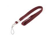 Unique Bargains MP3 Phone Work Card Red Black Braided Neck Strap Lanyard