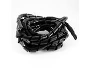 Unique Bargains Black 16mm Outside Dia. 4.7M Polyethylene Spiral Cable Wire Wrap Tube