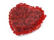 Unique Bargains 18 Pcs Scented Red Rose Bath Soaps Flower Petal Heart Gift Box