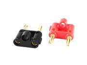 2 x Speaker Wire Cable Dual Port Banana Plug Jack Connector Adapter 4mm