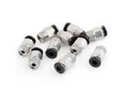 Unique Bargains 10 Pcs 4mm One Touch Air Tubing Connect 1 8 PT Thread Quick Fittings