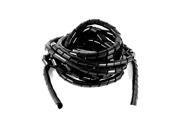 Unique Bargains Black 12mm Outside Dia. 6.5M Polyethylene Spiral Cable Wire Wrap Tube