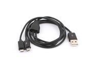 Unique Bargains USB 2.0 A Male to Micro B 5 Pin Male Charging Data Cable 40 1M Black