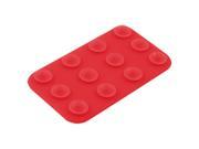 Unique Bargains Phone Double Side Suction Cup Red Silicon Rectangle Mat