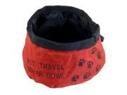 Unique Bargains Portable Red Folded Pet Dog Cat Camping Hiking Travel Food Water Bowl