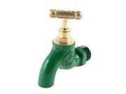 Unique Bargains Bathroom Basin 1 2 PT Male Threaded Quarter Turn Green Water Tap Faucet