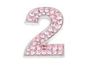 Unique Bargains Vehicle Glittery Rhinestones Accent Pink Number Two Style Sticker Decor