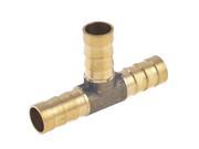 Unique Bargains Air Pneumatic 10mm to 10mm T Design Brass Quick Joint Fittings Gold Tone