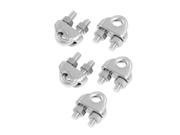 Unique Bargains Silver Tone 5 32 4mm Wire Rope Grip Cable Clamp 304 Stainless Steel 5 Pcs