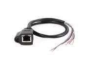 Unique Bargains 80cm CCTV IP Camera RJ45 Ethernet 5.5x2.1mm DC Jack Power Supply Cable Black