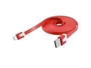 Unique Bargains Red Flat Line Micro Charging Data Link USB Cable 2M for Motorola V8