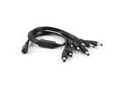 CCTV Camera DC 5.5x2.1mm 1 Female to 8 Male Plug Power Cable Cord Black 17.7