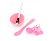 Lady Pink Plastic 6 in 1 DIY Facial Makeup Mask Bowl Brush Stick Tool Set