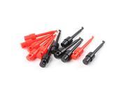 Unique Bargains Black Red Plastic Coated Multimeter Test Lead Single Hook Clips 12 Pcs