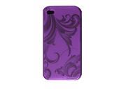 Clear Purple Oval Print Case USB Stopper for iPhone 4