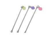 Unique Bargains Metal Ear Pick Spoon Curette Ear Wax Remover w Heart Pendant 3 Pcs