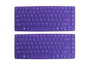 Unique Bargains 2pcs Purple Silicone Dustproof Film Keypad Keyboard Guard Cover for ACER 14