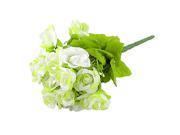 Green White Fabric Rosette Simulation Flower Festivals Decor