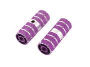 Child Silver Tone Purple Nonslip Bicycle Axle Foot Pegs 2 Pcs