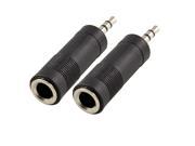 Unique Bargains 1 4 Mono Plug to Mini 3.5mm Audio Jack Plug Adapter 2 Pcs