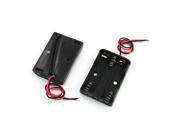 Unique Bargains 2PCS Black 3 x 1.5V AAA Battery Case Holder w Wire Leads